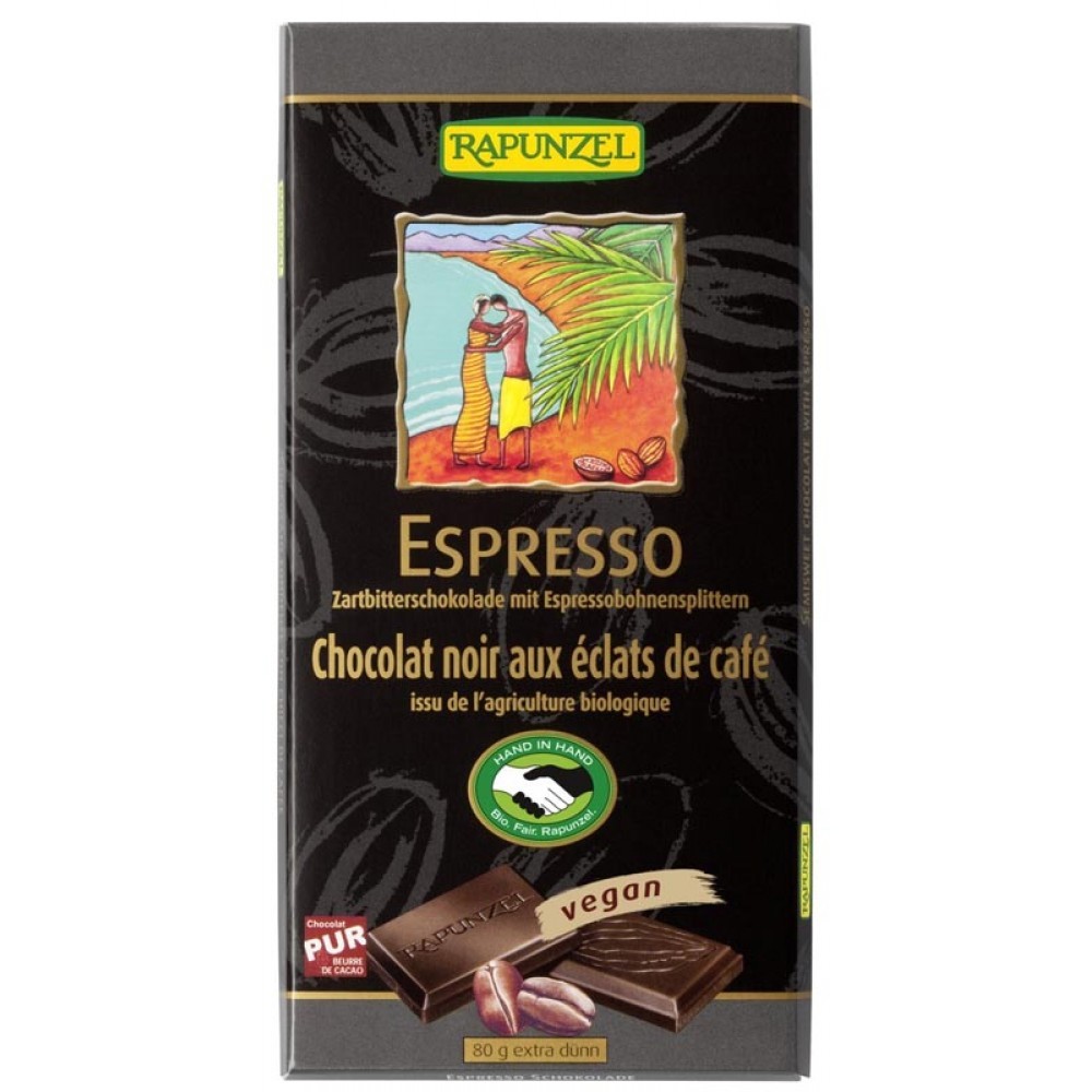Ciocolata amaruie cu espresso 51% cacao, vegana